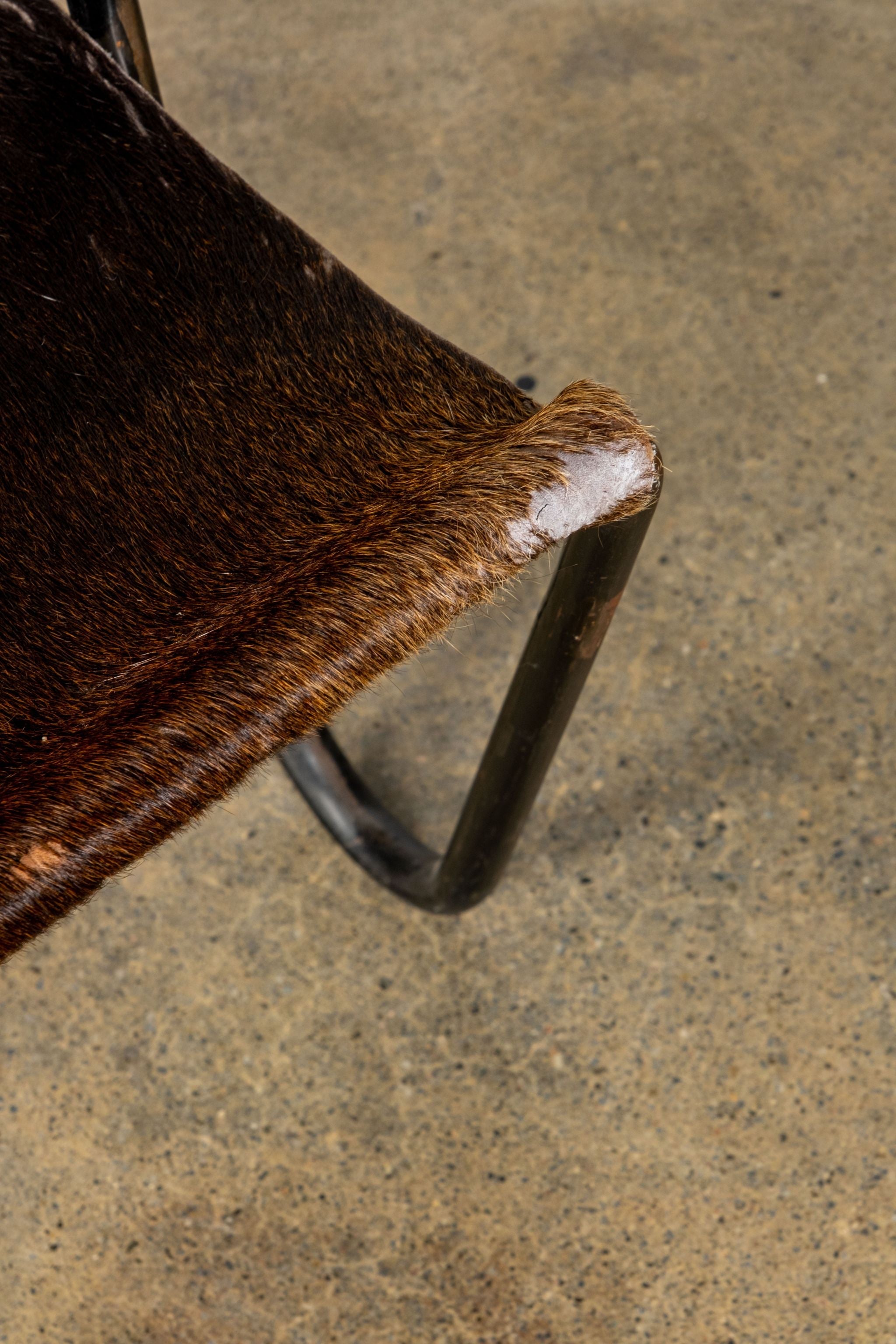 Black Wire And Hide Sling Chair In The Style Of Vernor Panton