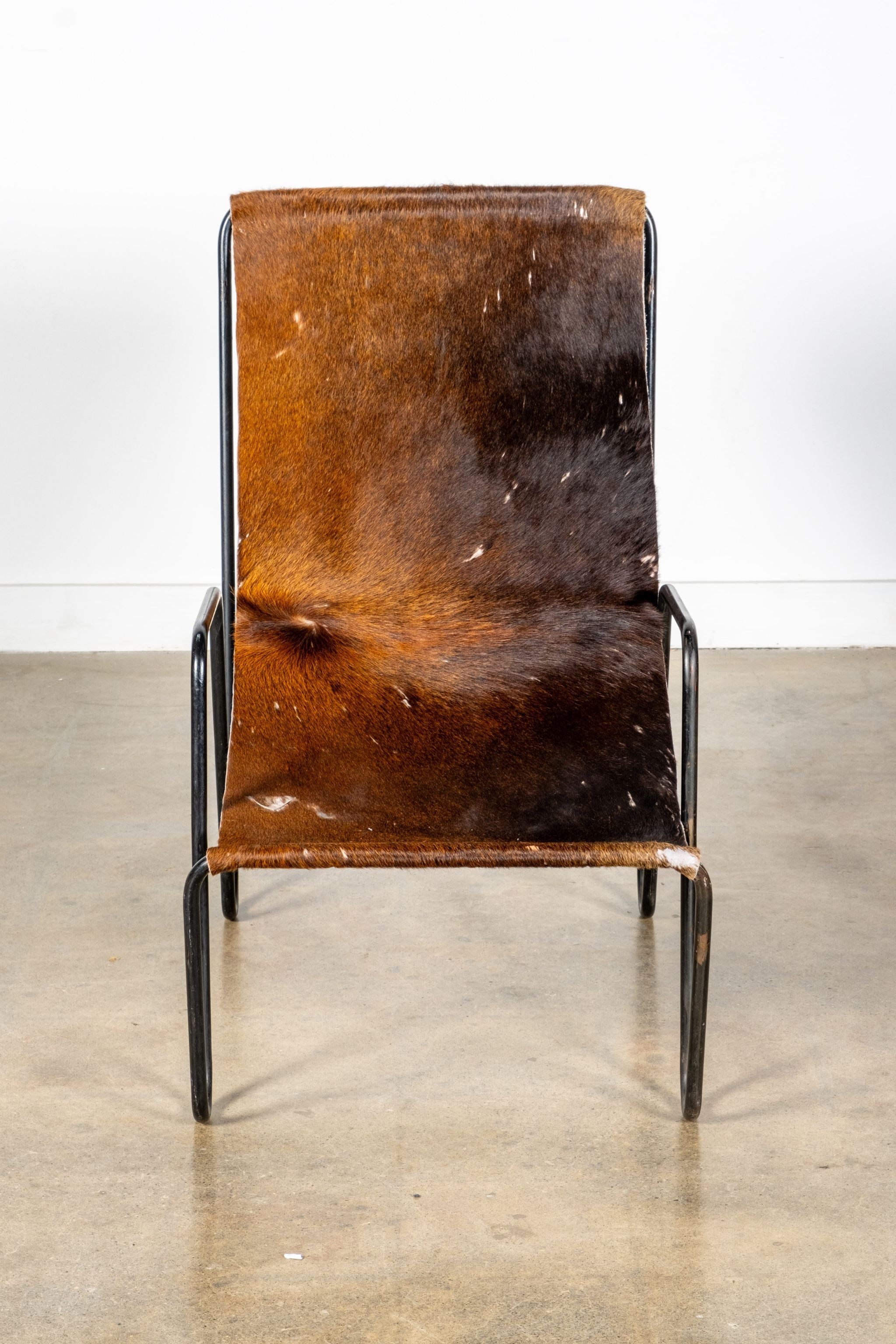 Black Wire And Hide Sling Chair In The Style Of Vernor Panton