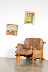Bright Abstract Painting In Rustic Wood Frame