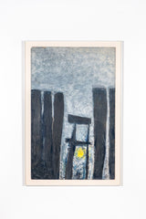 Brutalist Charcoal On Paper, White Frame