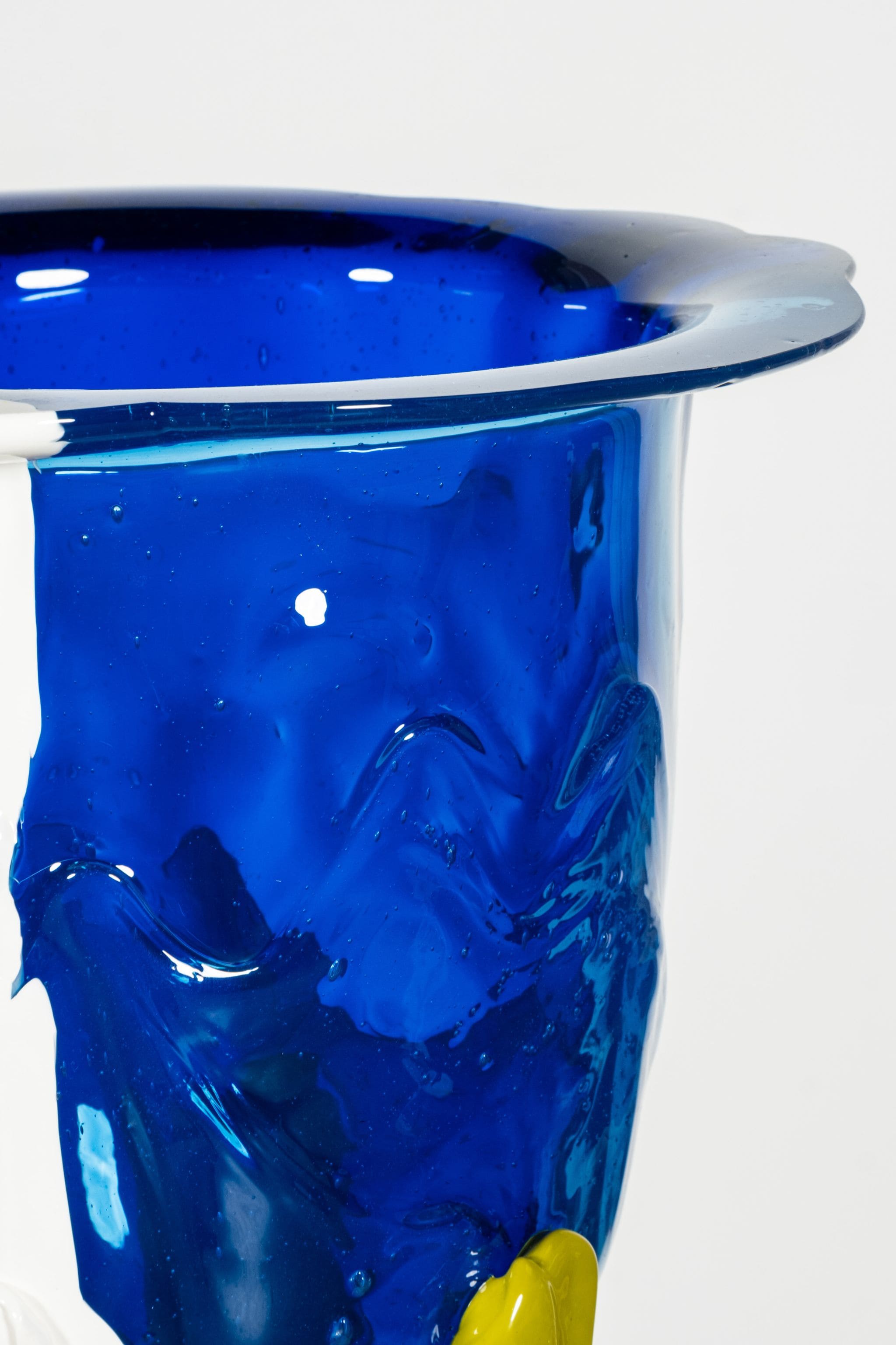 Amazonia Vase (Large), Clear Blue and Matte White, Green Feet
