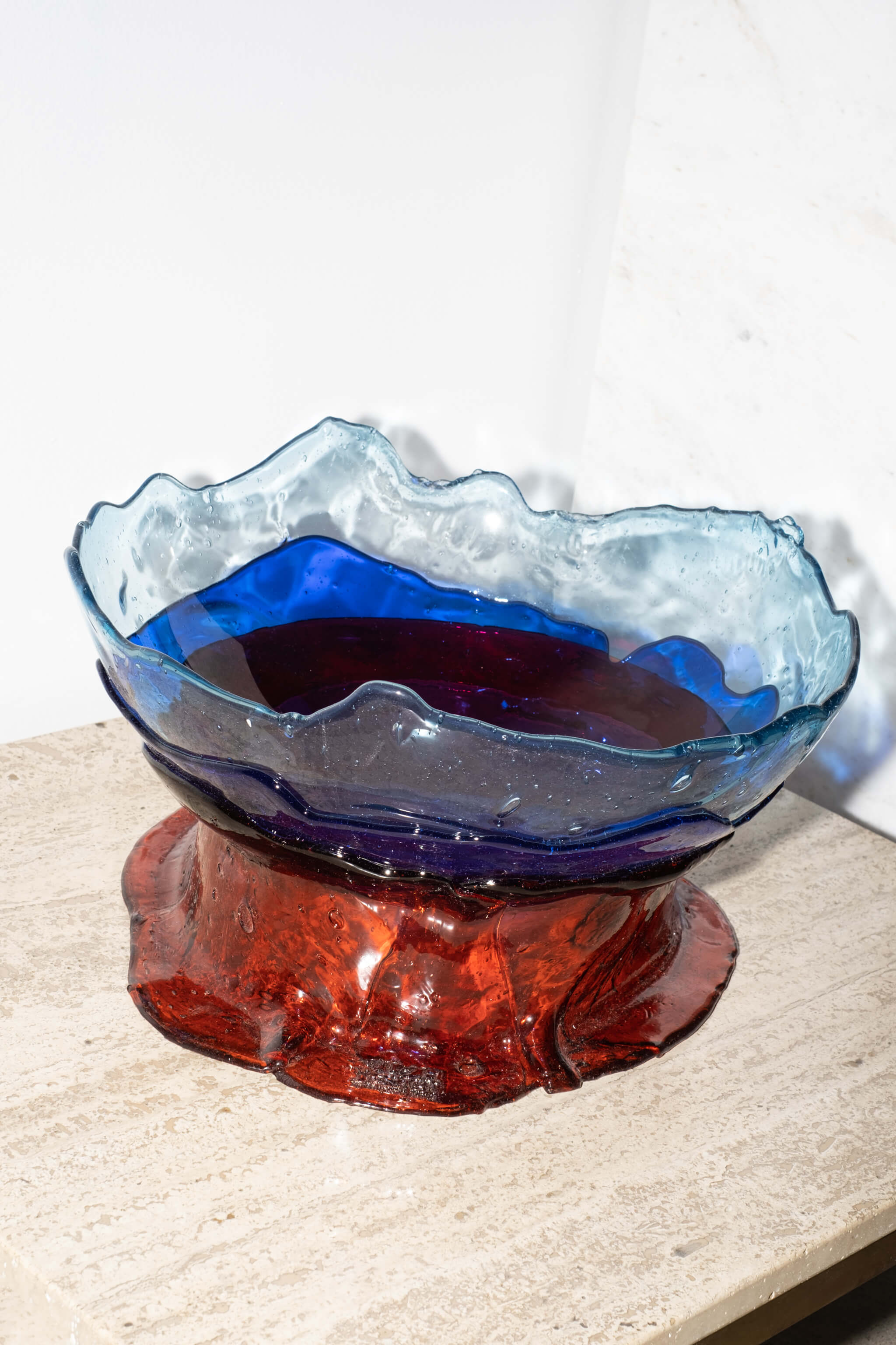 Big Collina Basket (Large), Clear Blue and Ruby