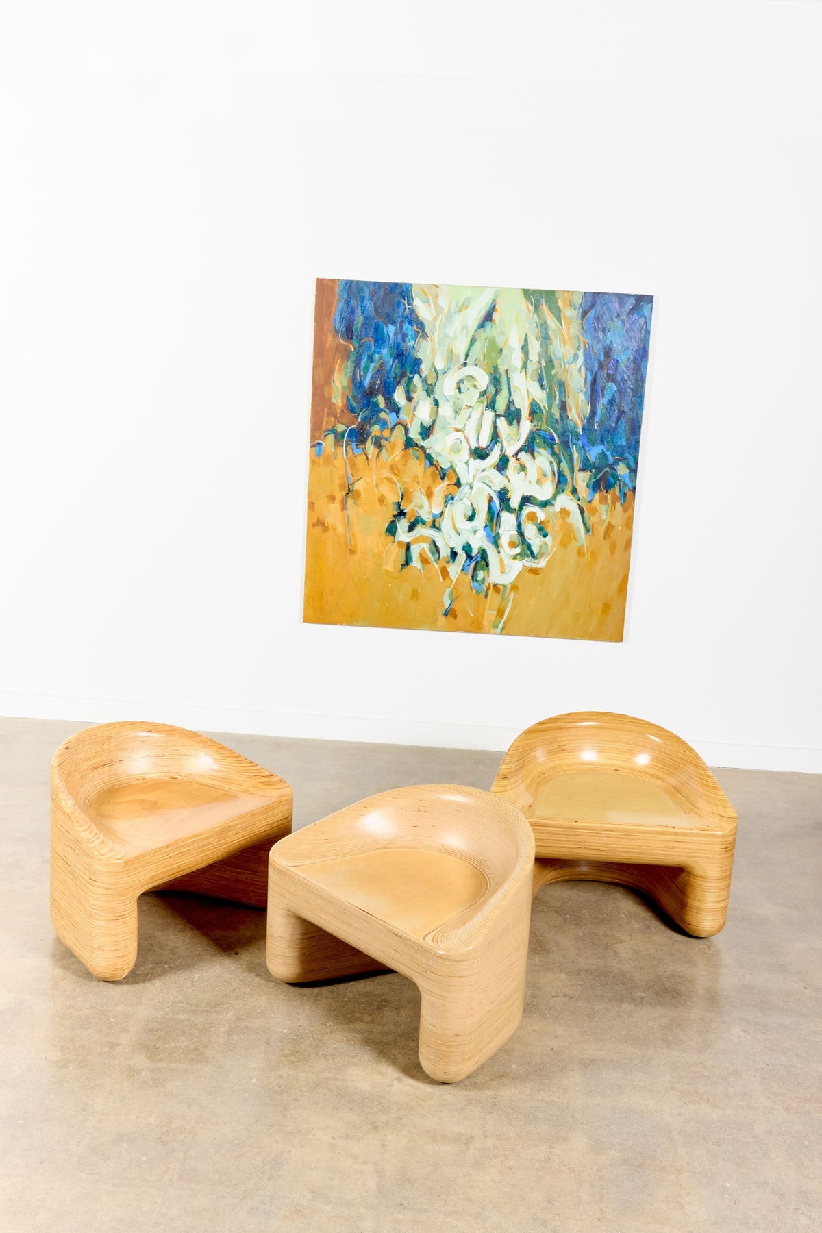 "Fusion" Brown and Blue Abstract, 1960