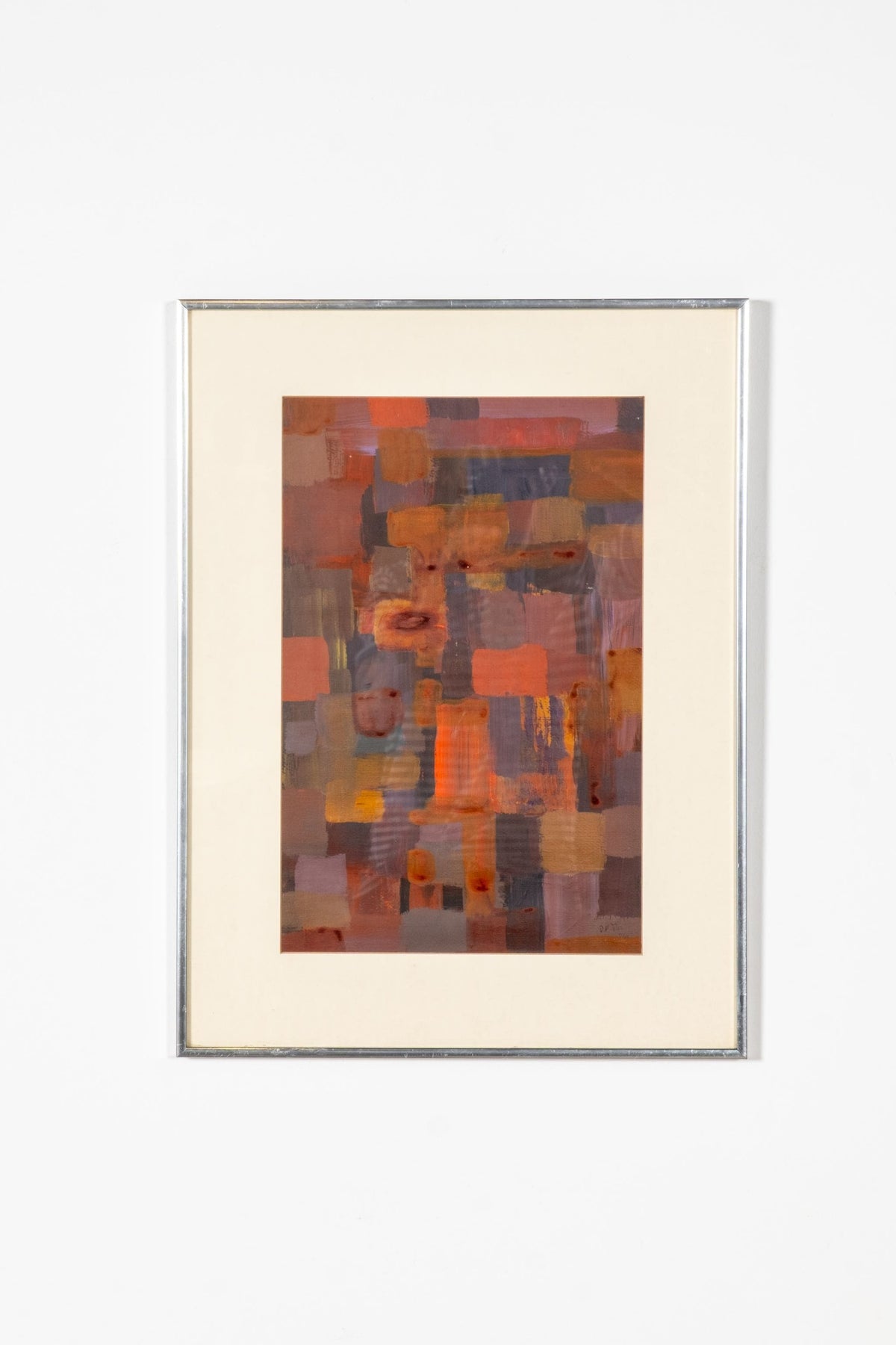 "Reds", Abstract Painting in Silver Frame