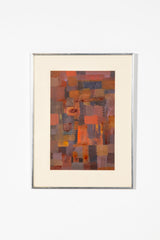 "Reds", Abstract Painting in Silver Frame