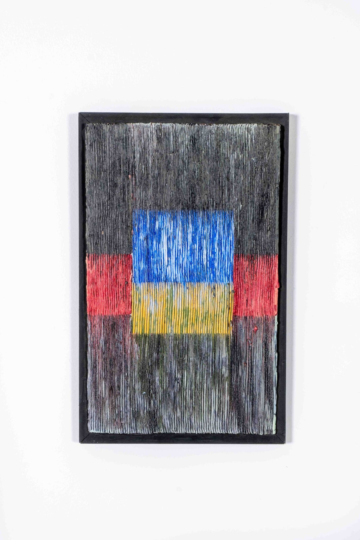 "Gray, Blue, Yellow and Red", Textured Colourblock Painting