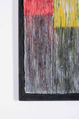 "Gray, Blue, Yellow and Red", Textured Colourblock Painting
