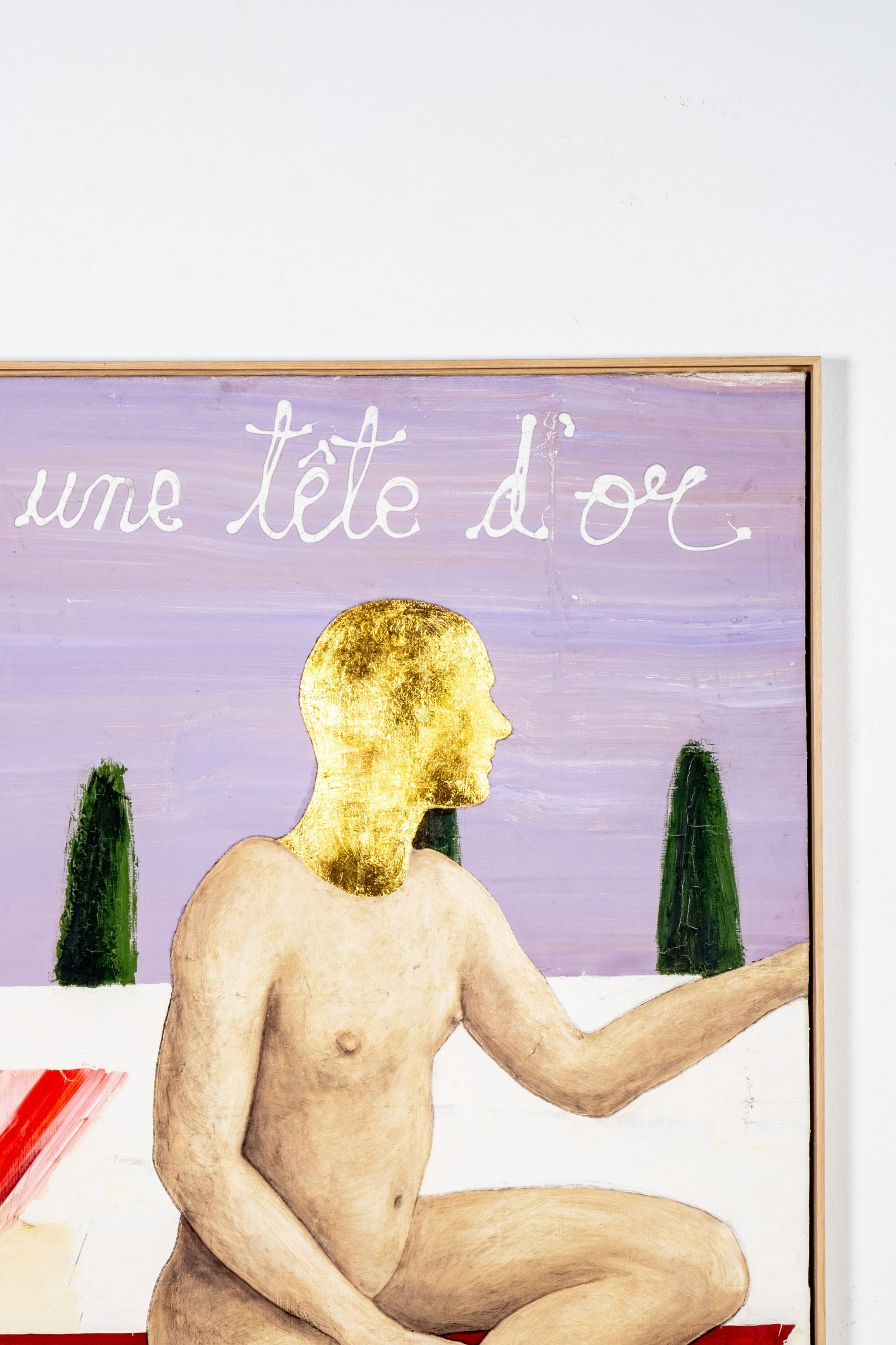 "Une Tete D'or" Mixed Media Painting