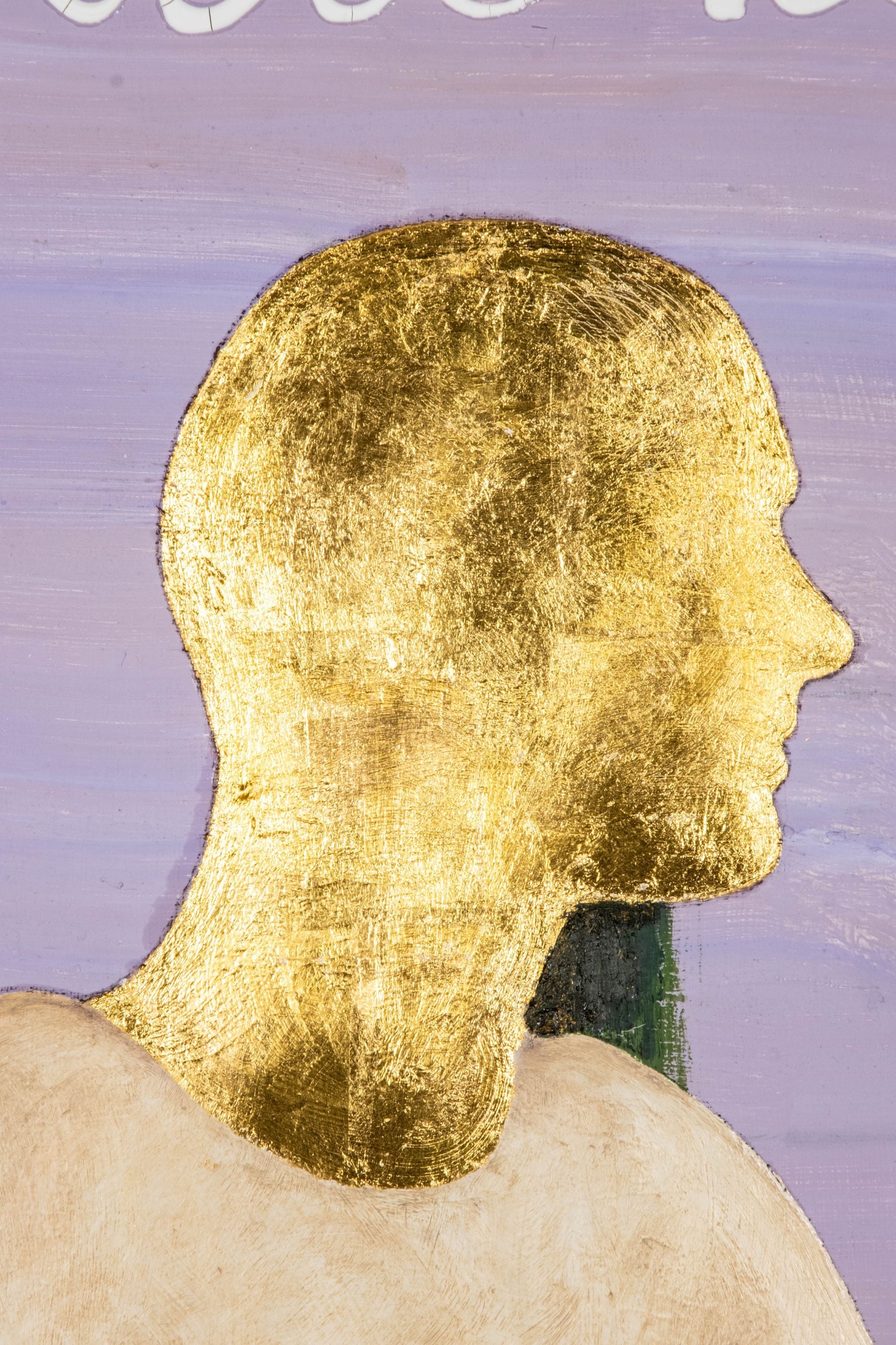 "Une Tete D'or" Mixed Media Painting