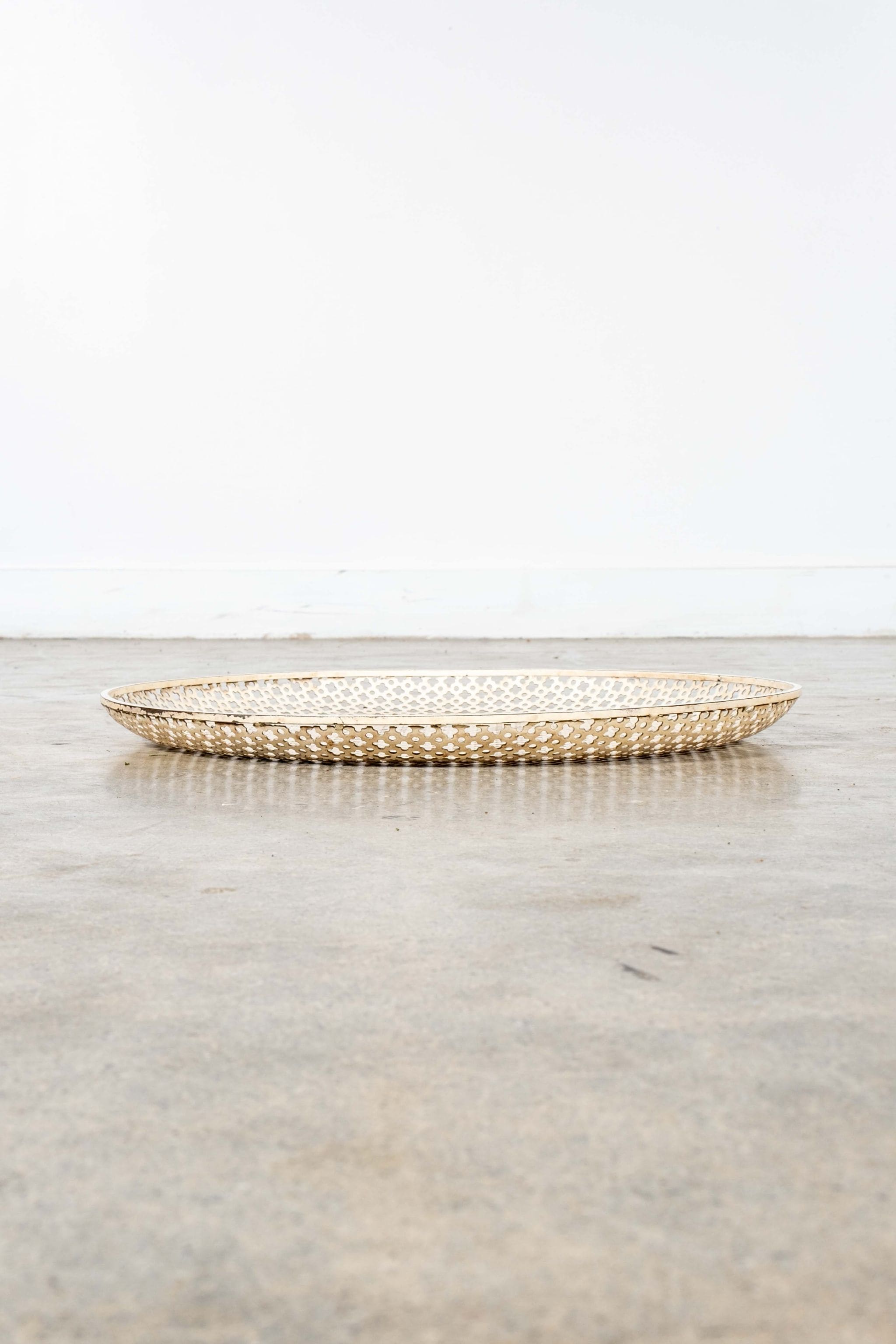 1950s White Perforated Metal Tray