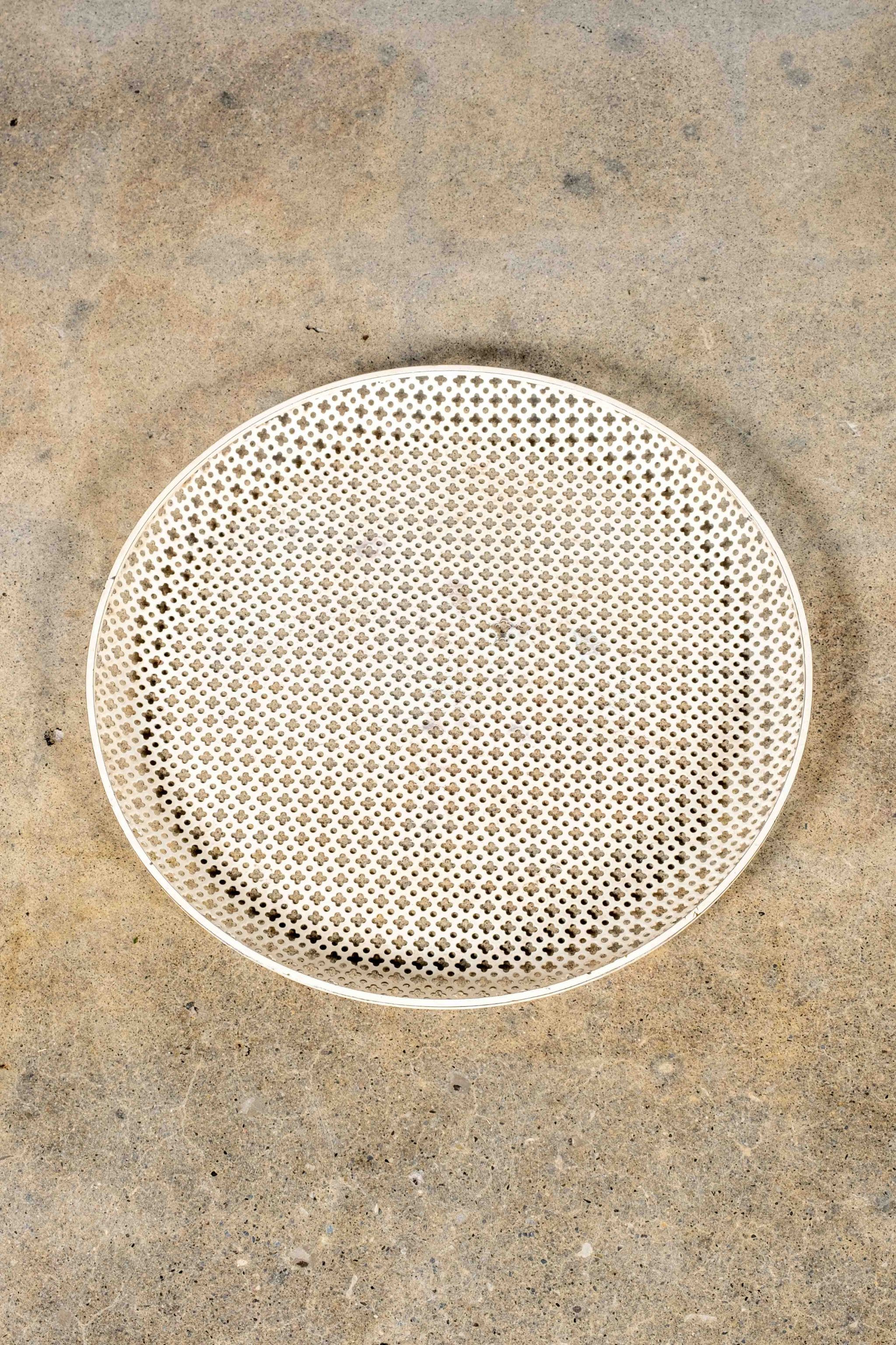 1950s White Perforated Metal Tray